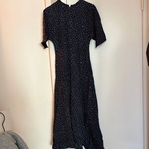 COS Black and Blue Long Sleeve Dress